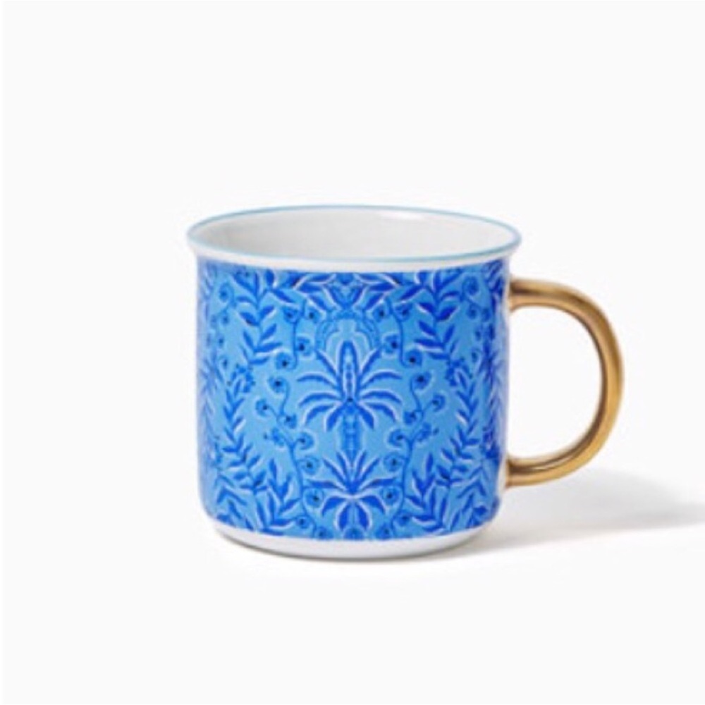 Lilly Pulitzer Abaca Blue Have It Both Rays Ceramic Mug NWT